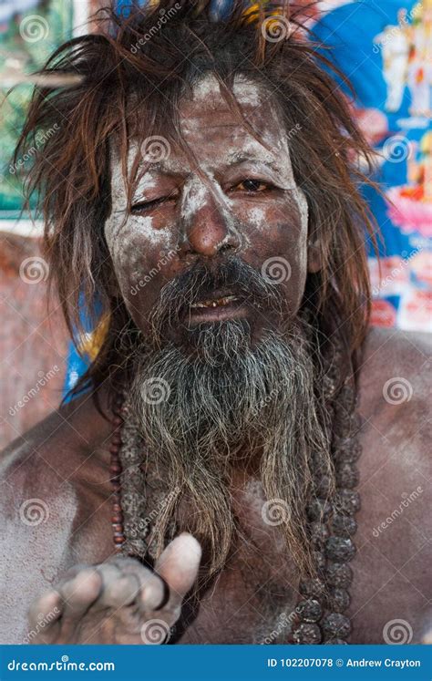 Untouchable Holy Man In India Covered In Ash Editorial Stock Photo