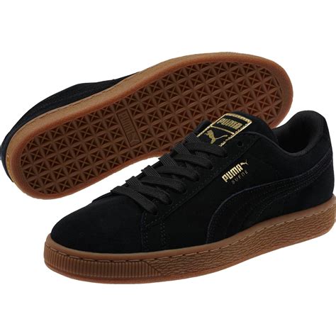Puma Suede Classic Gold Womens Sneakers In Black Lyst