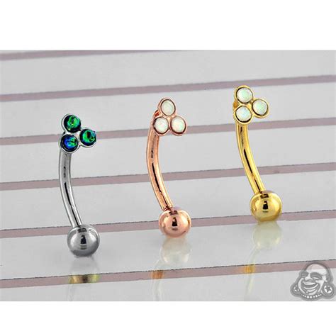 Trio Synthetic Opal Curved Barbell