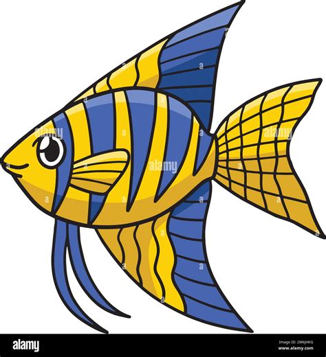 Angelfish Marine Animal Cartoon Colored Clipart Stock Vector Image