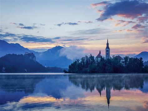 Fonds Décran Le Lac De Bled En Slovénie Eglise Mariinsky Laube