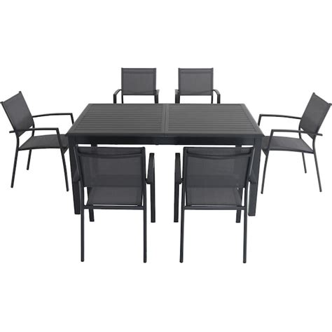Hanover Cameron 7 Piece Gray Patio Dining Set In The Patio Dining Sets