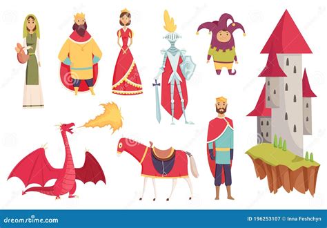 Medieval Kingdom Characters Of Middle Ages Historic Period Vector