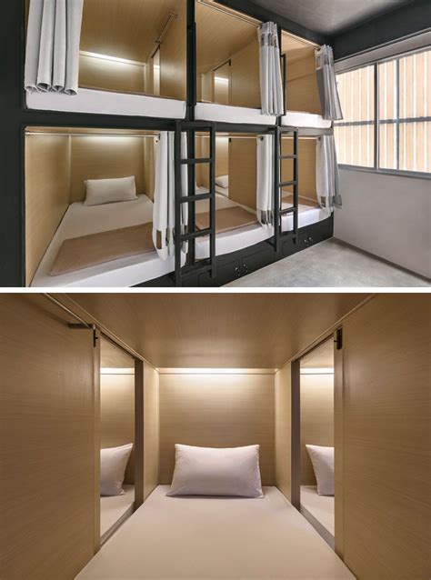 In This Modern Hostel In Bangkok There Are Pod Beds Where Each Person Has Their Own Bed With A