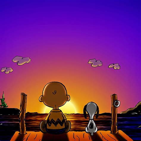 Charlie Brown And Snoopy Sunset At The Dock Snoopy Snoopy Snoopy Snoopy Summer Hd Phone