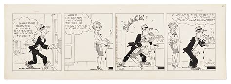Lot Detail Chic Young Hand Drawn Blondie Comic Strip From 1966
