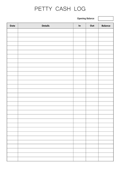 This Fillable And Printable Petty Cash Log Will Calculate Your New