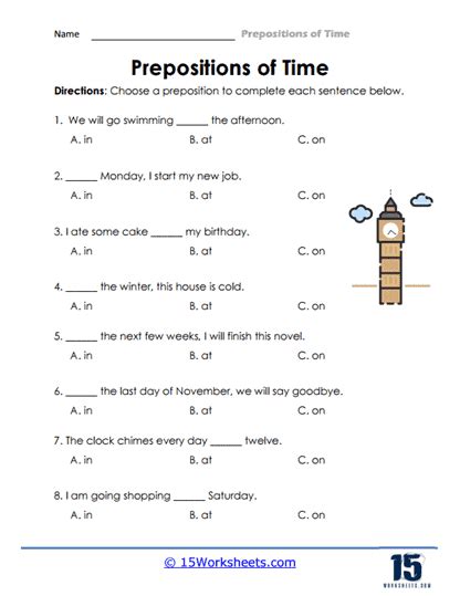 Prepositions Of Time Worksheet Download Printable Pdf Templateroller Porn Sex Picture