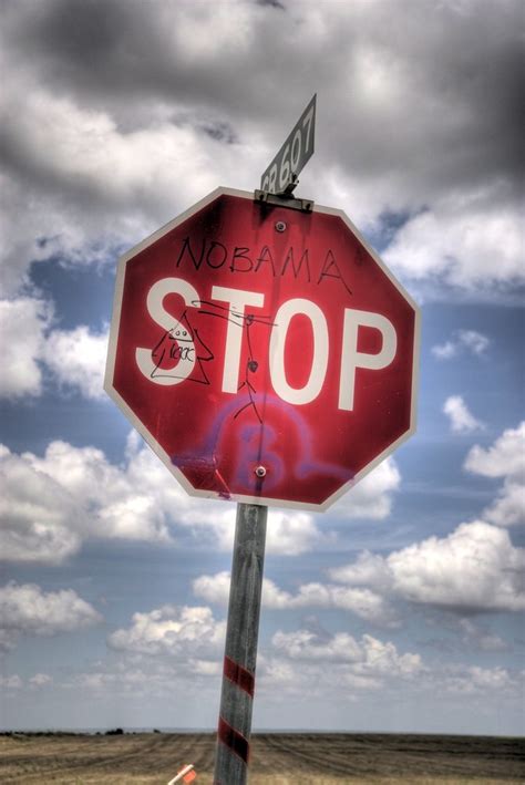 Stop Sign Graffiti Texas Racist Graffiti Found On A Stop Flickr