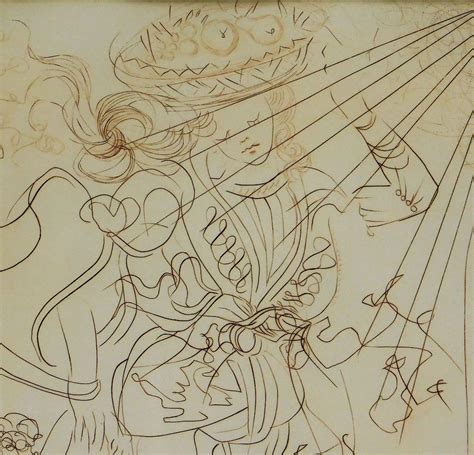 Salvador Dali Surrealist Etching Of Woman And Putti Sold At Auction On