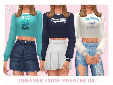 Dreamer Crop Sweater 04 By Black Lily From Tsr Sims 4 Downloads