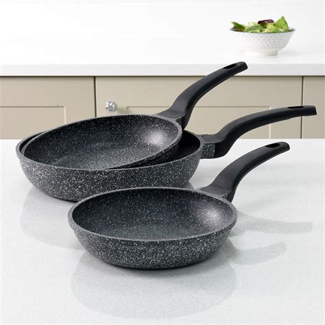 Granite Stone Non Stick Frying Pan Set 3 Piece Procook Granite From