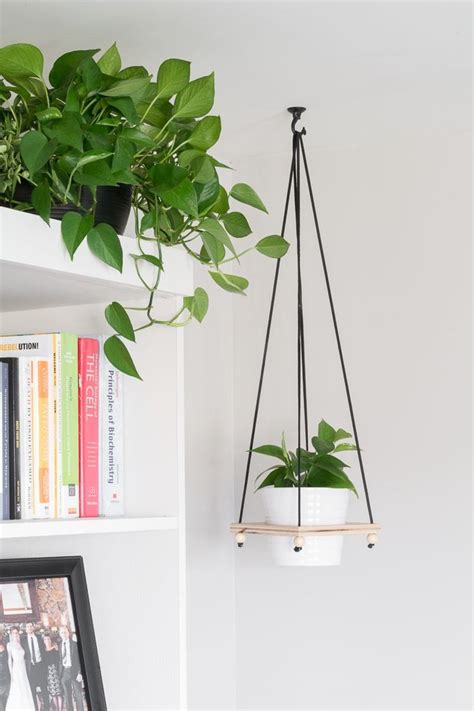 Download DIY Hanging Plant Holder: Make a Wooden Hanging Plant Pot Holder | Hang plants from ceiling ...