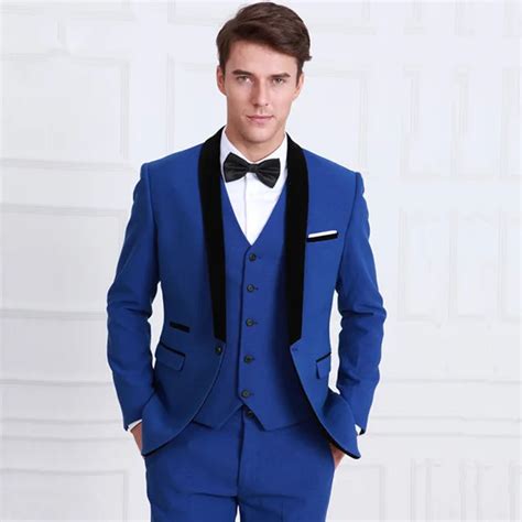 Royal Blue Men Suit Slim Fit Tuxedo Latest Coat Pant Designs Groom