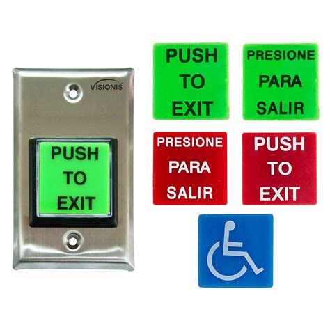 Visionis Vis 7040 Square Push To Exit Button For Door Access Control With Led Light Nc Com No