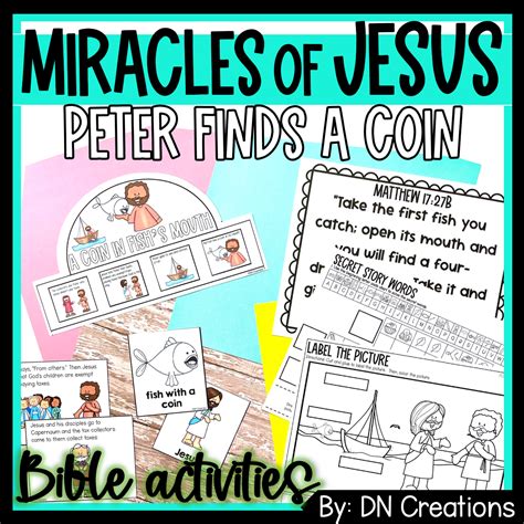Peter Finds A Coin Bible Activities L Jesus Miracles Bible Study Made