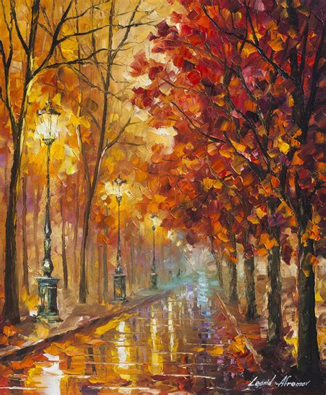 Red Trees Art Autumn Oil Painting On Canvas By Leonid Afremov