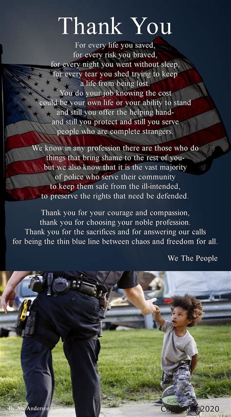 Thank You Poem For Police Officers Etsy