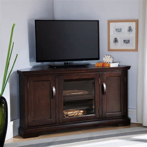 Leick Home Riley Holliday Traditional Chocolate Cherry Corner Tv Stand