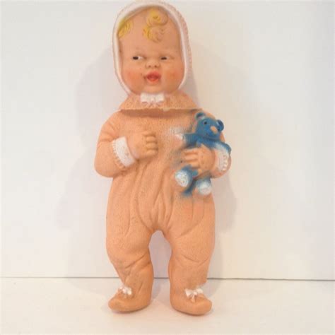 1958 reliable vintage squeaky squeaker rubber doll snowsuit etsy