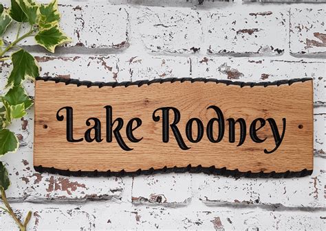 Personalised Oak Engraved Wooden Homehouse Name Signplaque Etsy