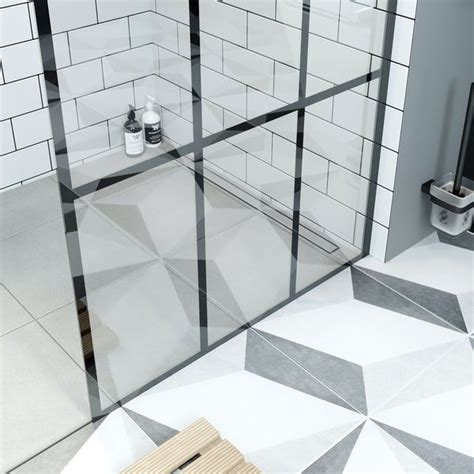 Mode 8mm Black Framed Panel With Walk In Shower Tray Shower Tray Sizes Walk In Shower Tray