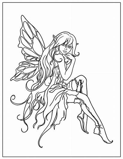 Coloring Fairy Pages Fairies Adults Printable Colouring