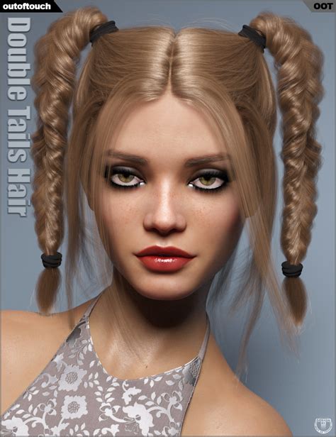Double Tails Hair For Genesis 3 And 8 Females Daz 3d