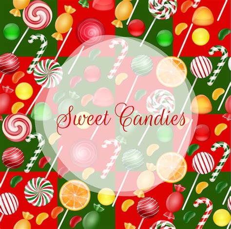 Premium Vector Sweets Background With Lolipop And Orange Slice