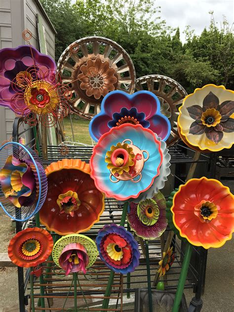 Up Cycled Yard Art Junk Flowers By Jeanette Crooks From Crooksy