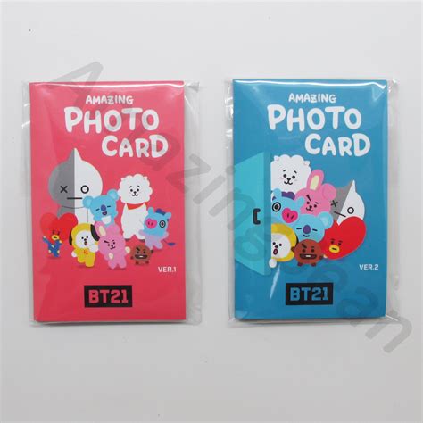 Official Bt21 Amazing Photo Card Oliveyoung Tata Cooky Authentic Bts