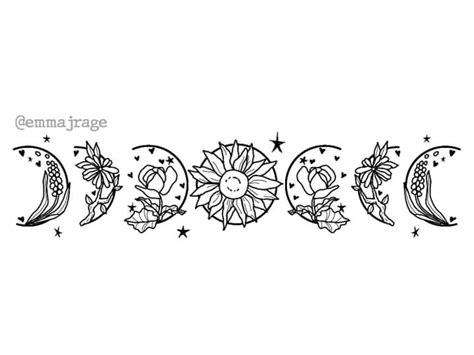 Moon Phases But With Flowers By Emma Rage Witchesvspatriarchy