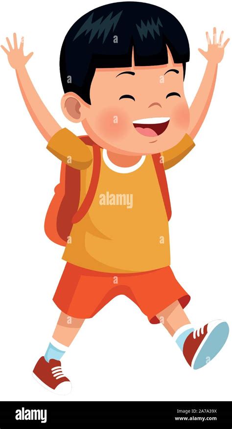 Cartoon Excited Boy Icon Colorful Design Stock Vector Image And Art Alamy