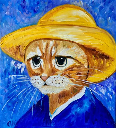Cat La Vincent Van Gogh In A Hat 456 X 51 Cm Art Shop Van Gogh