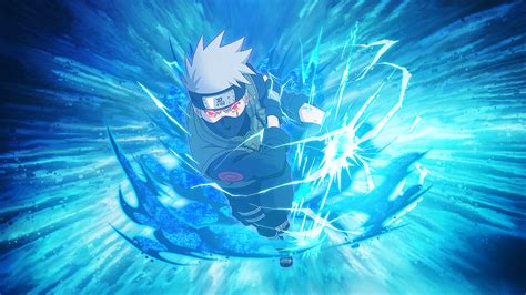Naruto Is Flying Through The Air In Front Of Blue And White Light Rays
