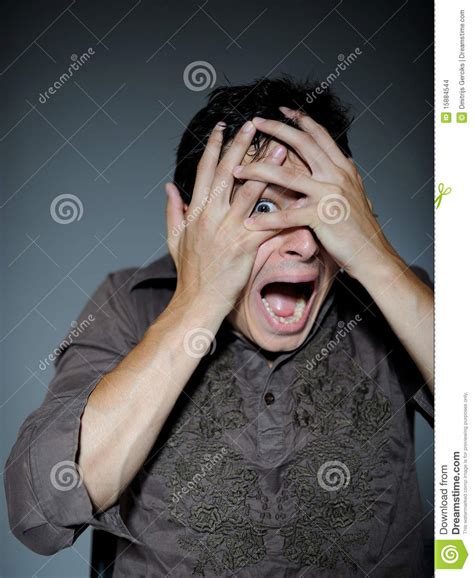 Expressions. Man Is Terrified And Feeling Fear Stock Images - Image ...