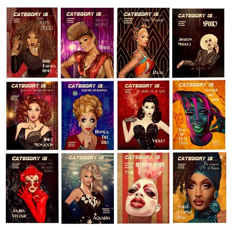 Set 0f 13 Rupauls Drag Race Winner Postcards Etsy