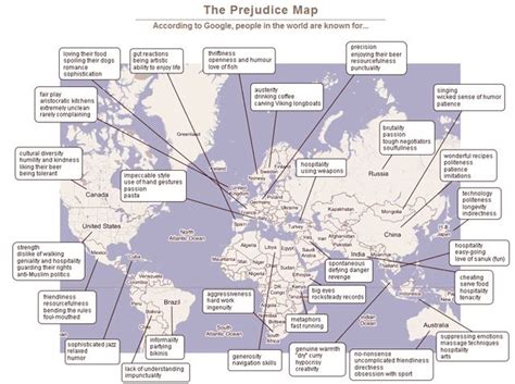 el mapa de los estereotipos en internet mapas prejuicios infografia