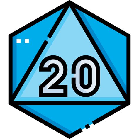 D20 Detailed Straight Lineal Color Icon