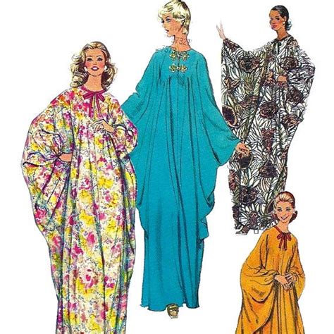 Simplicity 5680 1970s Misses Easy Caftan Pattern Proportioned In Height
