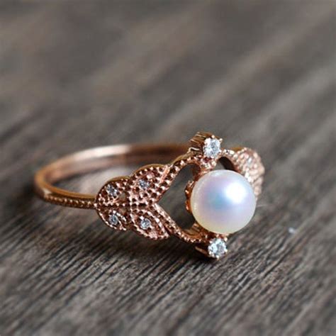 R10103047150 2 Pearl Engagement Ring Pearl Ring Vintage Engagement
