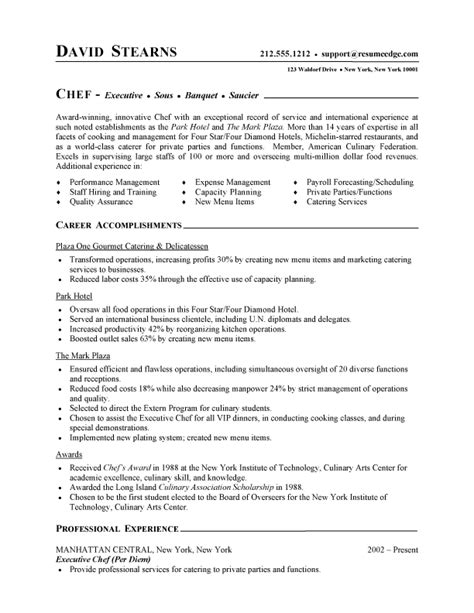 Chef Resume Examples Templatedose