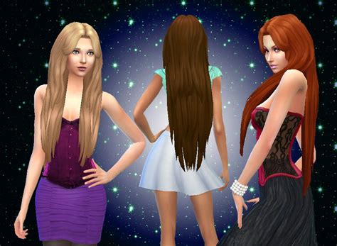 Mystufforigin Long Messy Hair Version Sims Hairs