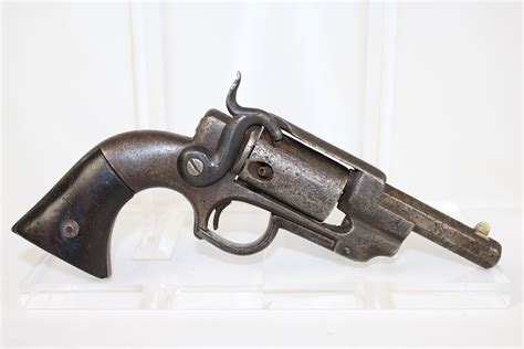 Ethan Allen And Wheelock Side Hammer Percussion Revolver Antique Firearms