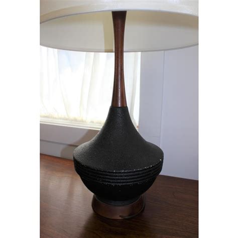 Mid Century Modern Black Ceramic Table Lamp Chairish