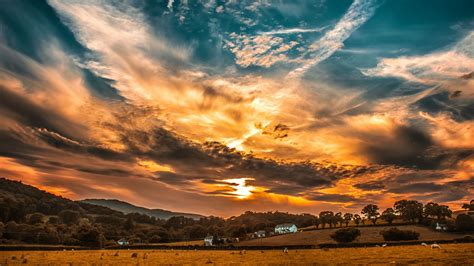 1920x1280 nature horizon cloud sky sunlight cloudy atmosphere daytime cumulus blue sky clouds background wallpaper cloudy sky. Download wallpaper 3840x2160 sunset, sky, clouds, field ...