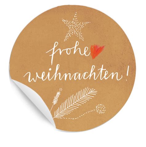 24 selbstklebende Weihnachtsetiketten Frohe Weihnachten in edlem Kupfer