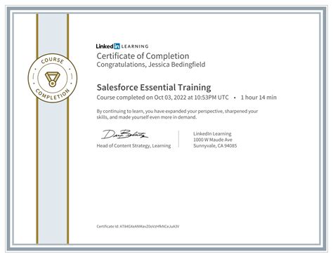 Jessica Bedingfield On Linkedin Certificate Of Completion