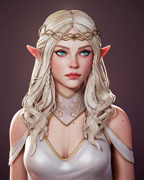 ArtStation How To Make A Beautiful ELF In Zbrush Female Elf Elf Art Elven Queen