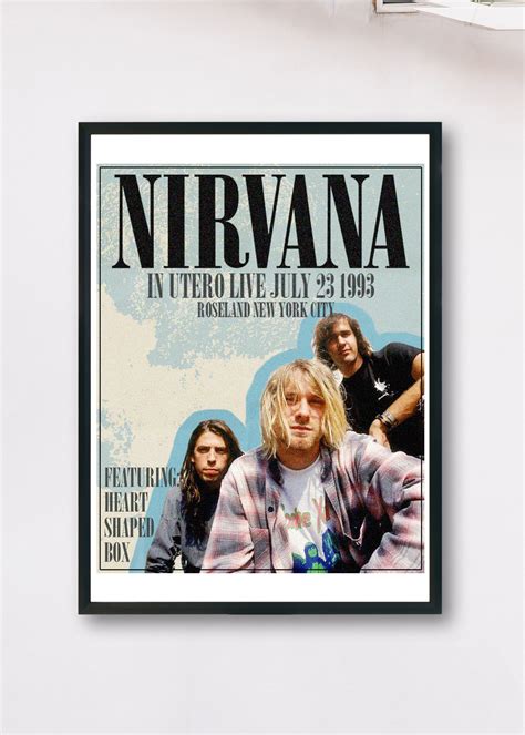 Nirvana Utero Tour Print 1993 Nirvana Poster Nirvana Band Etsy